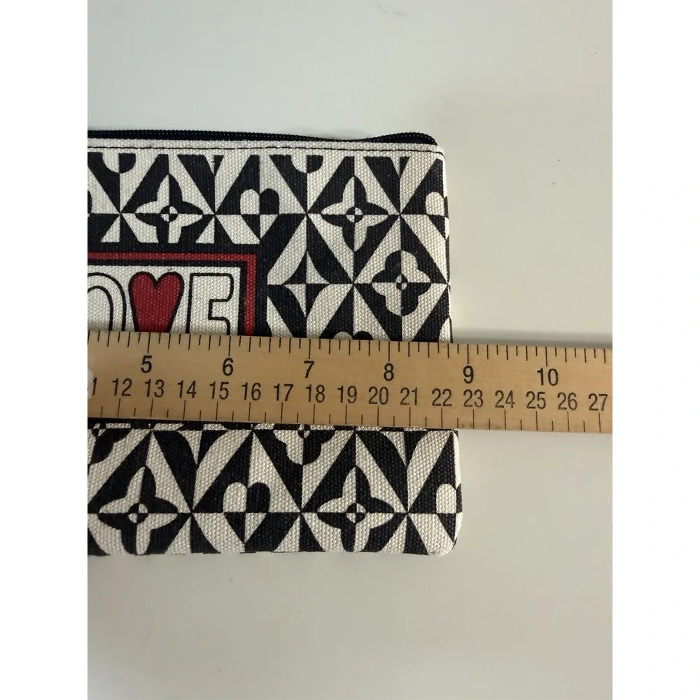 Brighton Tom Clancy Love Pouch Black White Zipper Red Heart Pop Art Style NWOT